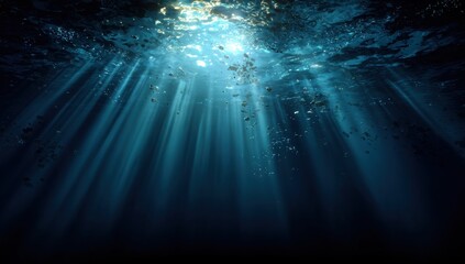 Fototapeta premium Sunbeams Illuminating the Ocean Depths
