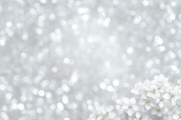 Elegant White Blossoms on a Soft Silver Background