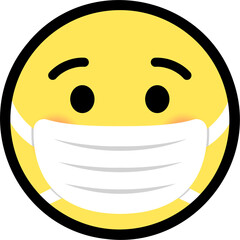 emoji face with medical mask on