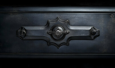 Dark Metal Drawer Pull with Ornate Detail