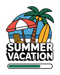 Naklejka premium Summer T-Shirt Design Vector, Typography t-shirt Design, Summer vector Art & Illustration