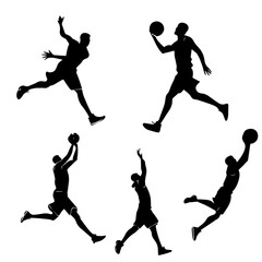 basketball players silhouettes