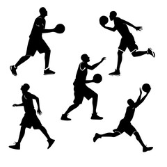 basketball players silhouettes