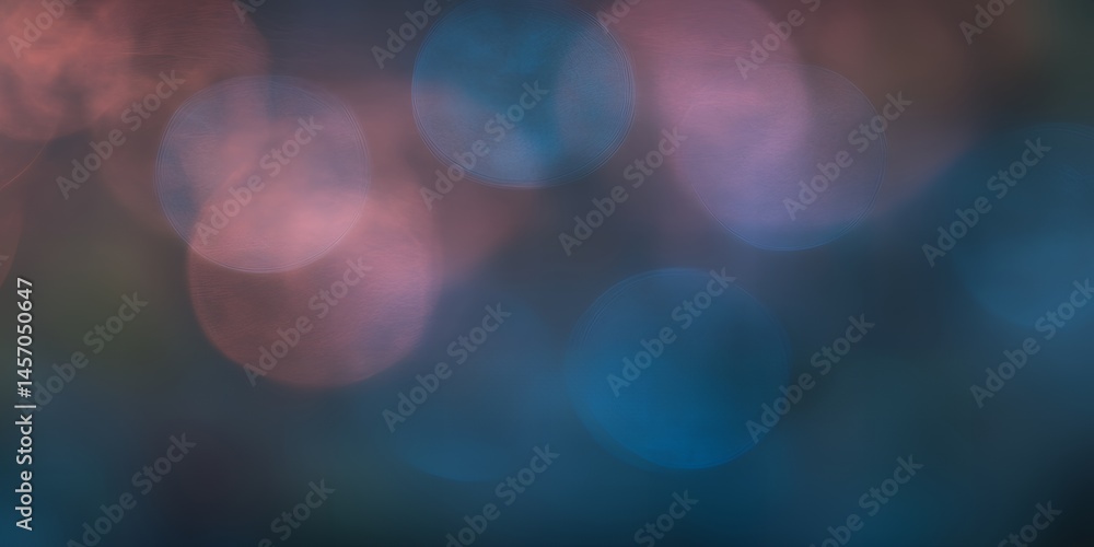 Poster abstract bokeh background with blurred circles in pink and blue tones perfect for website banners pr