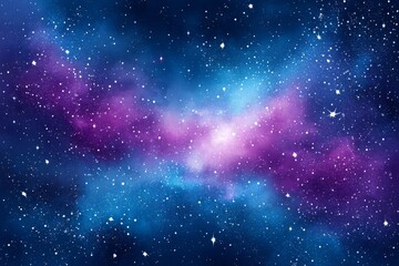 Naklejka premium Celestial Nebula Galaxy - Stunning of a vibrant nebula, showcasing swirling colors of purple, blue, and pink, dotted with countless stars. Ideal for space, astronomy, and science themes