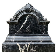 A Polished Marble Plaque with Personalized Epitaph Isolated on Transparent Background