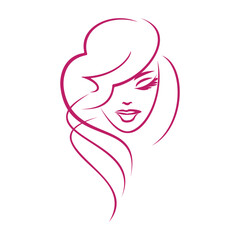 logo design whit girl mouth white background 