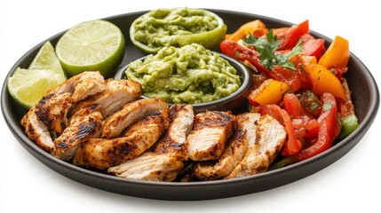 Fototapeta premium Grilled Chicken with Guacamole and Pico de Gallo
