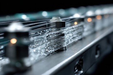 Precision Fiber Optic Production Process with Spools and Fine Strands on Metal Manufacturing Machinery