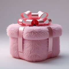 pink fluffy gift box