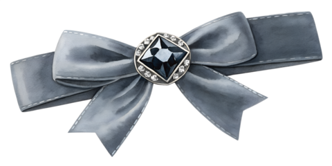 Watercolor Black diamond accessories accessory bow isolated on transparent background