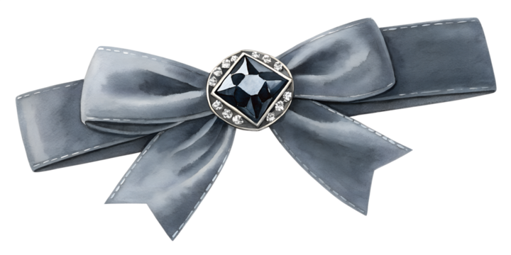 Watercolor Black diamond accessories accessory bow isolated on transparent background