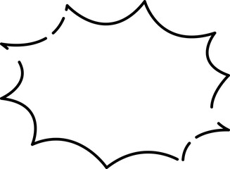 爆発の形のシンプル白黒ふきだし