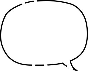 シンプルなスキマのある吹き出し(しっぽ右)