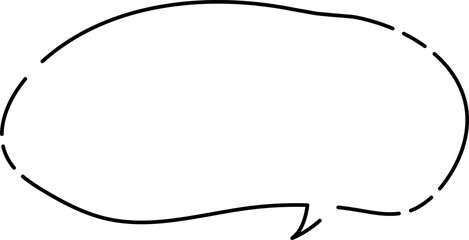 ふわっとしゃべるシンプルふきだし(しっぽ左)