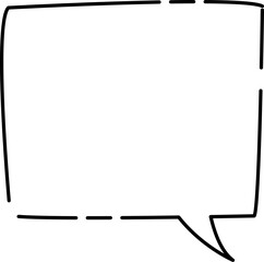 ゆるい四角の隙間のあるシンプルふきだし(しっぽ右)