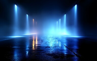 Obraz premium Abstract Neon Light Stage Scene