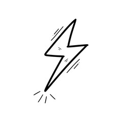 Hand Drawn Lightning Illustration. Doodle Vector. Isolated on White Background - EPS 10 Vector