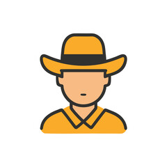 Cartoon Farmer Icon Agriculture Avatar Illustration