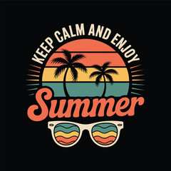 Summer T-Shirt Design Vector, Typography t-shirt Design, Summer vector Art & Illustration