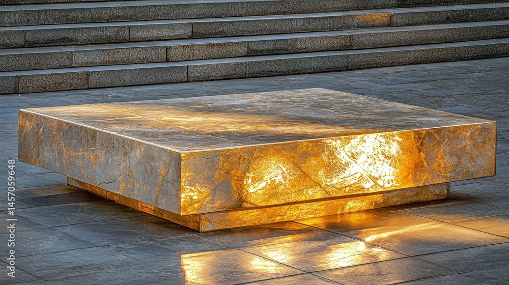 Poster stone art. square block with swirling light patterns