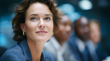Fototapeta premium Professional Meeting Atmosphere with Engaged Employees