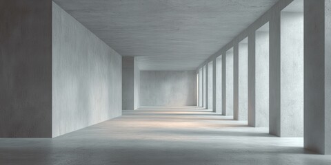 Obraz premium Modern Concrete Architectural Corridor