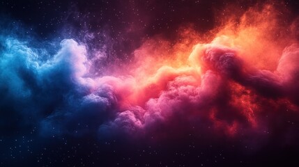 Cosmic nebula clouds swirling in vibrant hues