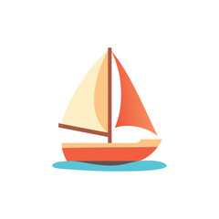 Cute Cartoon Sailboat Illustration