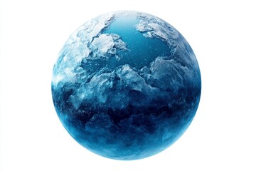 Frozen Planet Earth - A stunning of a frozen Earth, depicting a world covered in ice and snow. Perfect for environmental awareness campaigns