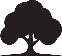 Minimalist Tree Silhouette Vector Graphic Illustration Isolated On White Background