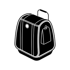 Portable washing pod for travel clothes silhouette illustration