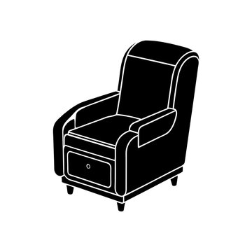 recommend clip art: Recliner with built in mini fridge silhouette