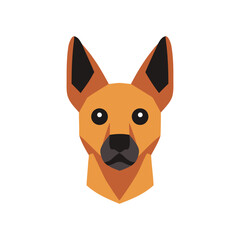 Pixel Art Dog Portrait Low Poly Canine Illustration