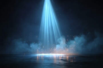 Abstract Spotlight Stage Scene with Sparks