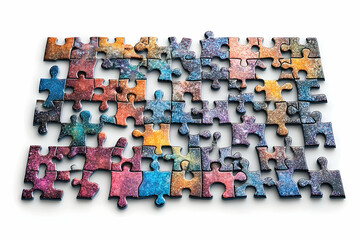 Colorful galaxy puzzle pieces