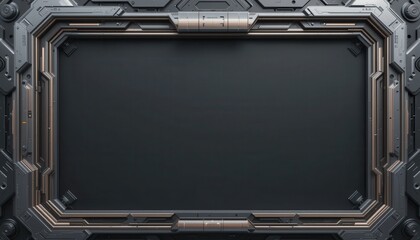 Futuristic Metal Frame Empty Display Panel