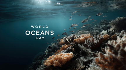 Underwater nature and marine life conservation for world oceans day