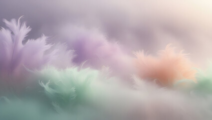 4K abstract soft mist wallpaper, blurred light pastel colors, dreamy misty texture, very soft focus, subtle color blending, peaceful atmosphere, clean and minimal design