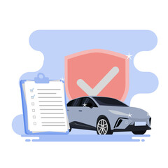 Car insurance concept. Repair cost accommodation. Flat style illustration.