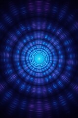 Abstract Glowing Circle Concentric Pattern Blue Purple