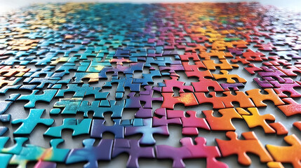 Obraz premium Colorful jigsaw puzzle pieces