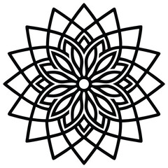 Obraz premium Neon Gradient Line Art Mandalas