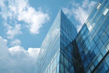 Modern Skyscrapers Against a Cloudy Sky