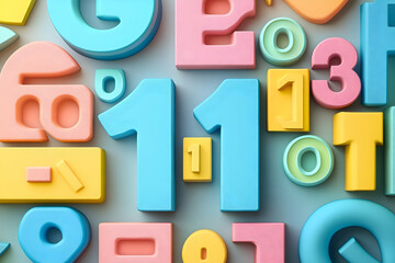 Fototapeta premium Colorful numbers and letters graphic design