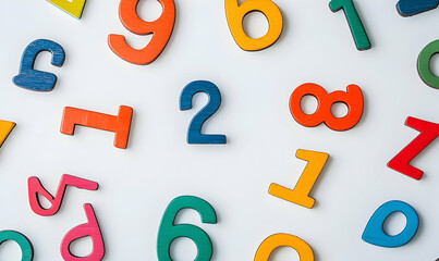 Fototapeta premium Colorful numbers educational background