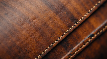 Close-up of aged leather, showcasing visible pores, creases, and natural imperfections that highlight its texture and vintage appeal.
