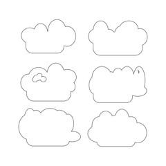 Cloud Shape Vector Set with Unique and Artistic Outline Designs, cloud icon set, set of cloud icon vector design