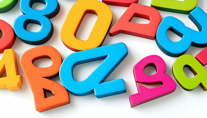 Naklejka premium Colorful plastic numbers isolated