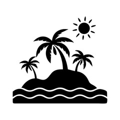 Tropical palm trees set silhouettes Black palm trees set isolated on white background. Palm silhouettes. Design of palm trees for posters, banners and promotional items. 